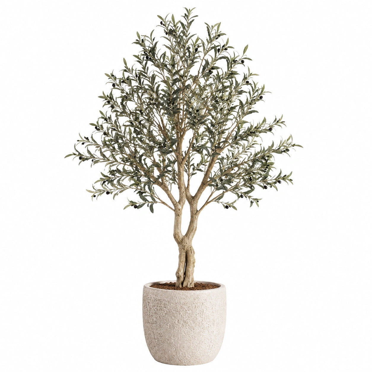 Albero artificiale di ulivo 180 cm in plastica verde per interni stile mediterraneo