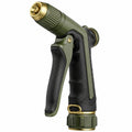 Pistola irrigatrice 20 cm in plastica verde nero e ottone con getto regolabile per giardino