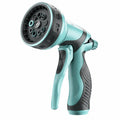 Pistola irrigatrice da giardino 20 cm in plastica turchese e nera - getto regolabile
