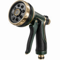Pistola irrigatrice da giardino 20 cm in plastica verde nero e oro - getto regolabile multigetto