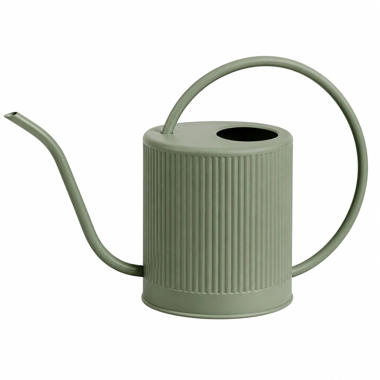 Annaffiatoio cilindrico in metallo verde salvia 1.5 L per piante da interno e giardino