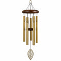 Campanella a vento 85 cm in metallo dorato e legno - Decorazione sospesa con tubi sonori