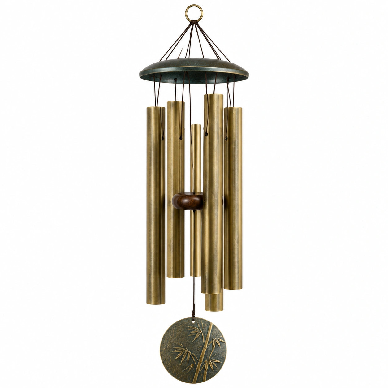 Campanella a vento 80 cm in metallo ottone per giardino stile classico