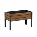 Fioriera rialzata 120 x 60 x 80 cm in legno marrone e acciaio nero per esterni