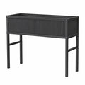 Fioriera rialzata 120 x 60 x 80 cm in acciaio nero con struttura a gambe per giardino