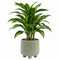 Pianta artificiale Dracena 120 cm in PE e PVC verde con vaso in ceramica decorativo